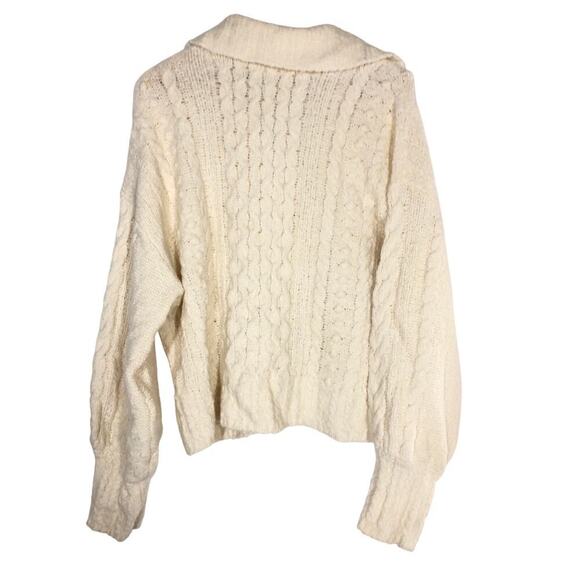 Madewell Cotton Merino Wool Sweater Cable Knit Blend  NWT L - Picture 5 of 11
